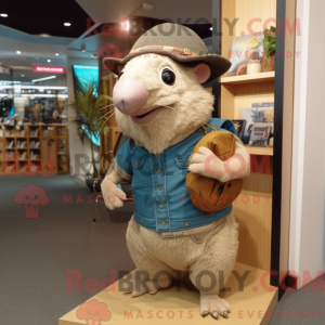 Maskot karakter av en beige...