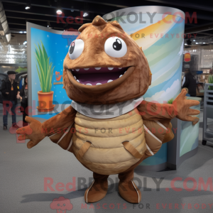 Postava maskota Brown Fish...