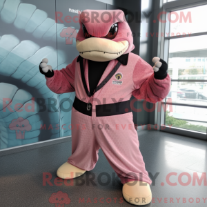 Maskotkarakter af en Pink...