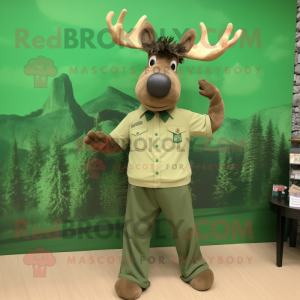 Olive Irish Elk mascotte...