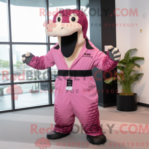 Mascot character of a Pink...