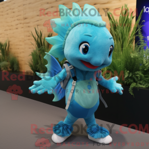 Mascot character of a Cyan...