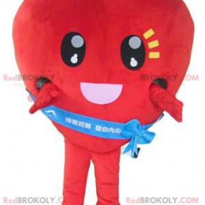 Giant and touching red heart mascot - Redbrokoly.com