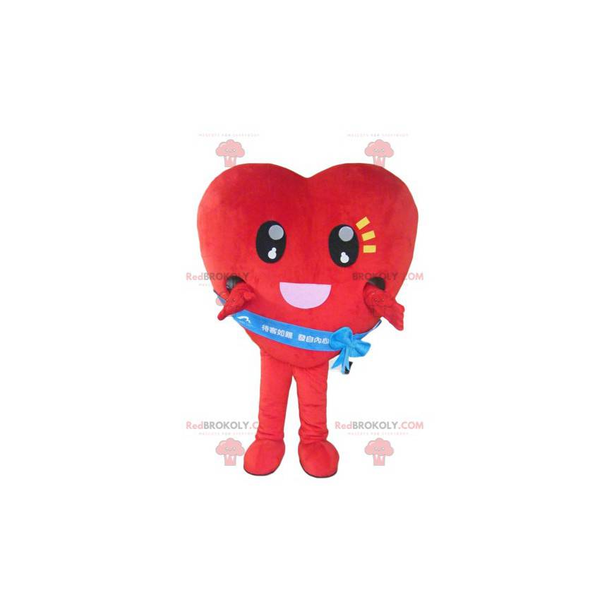 Giant and touching red heart mascot - Redbrokoly.com