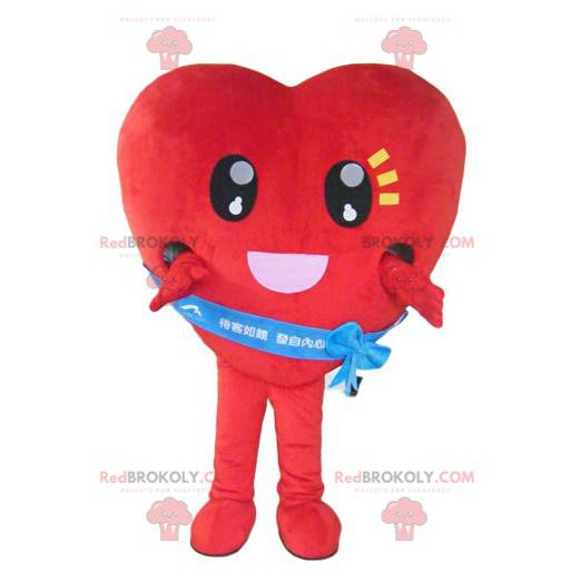 Giant and touching red heart mascot - Redbrokoly.com