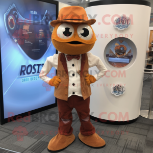 Rust Gyro mascot costume character dressed with a Henley Tee and Pocket squares