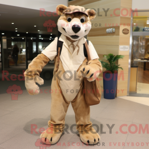 Maskot karakter af en beige...