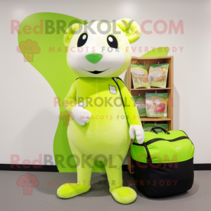 Lime Green Hermelin maskot...