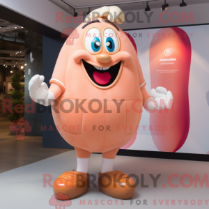 Maskotfigur af et Peach-tv...