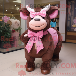 Maskottchenfigur eines rosa...