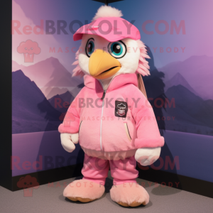 Pink Eagle maskot kostume...