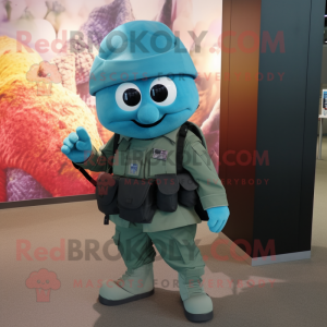 Teal Army Soldier mascotte...