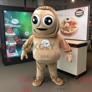Mascot character of a Tan...