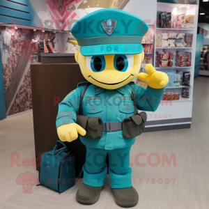 Teal Army Soldier mascotte...