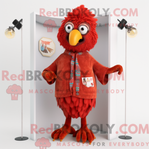 Maskot karakter af en rød...