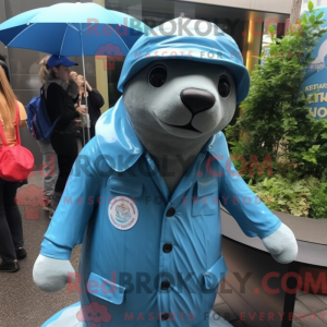 Maskottchen eines blauen...