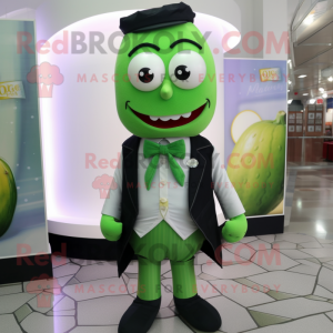 nan Cucumber mascot costume character dressed with a Oxford Shirt and Bow ties