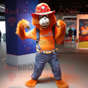 Oransje bavian maskot drakt...