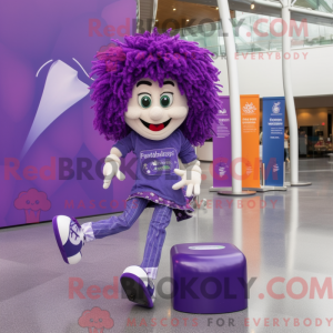 Mascot karakter van paarse...