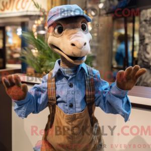 Maskot postava hnědé...
