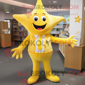 Mascottefiguur van een gele...