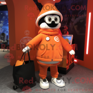 Maskotkarakter af en orange...