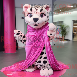 Mascottefiguur van een roze...
