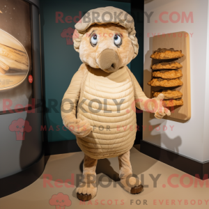 Mascot character of a Beige...