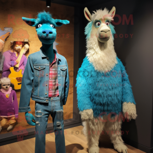 Turquoise Llama mascotte...