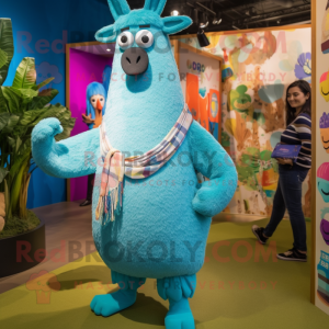 Turquoise Llama mascotte...