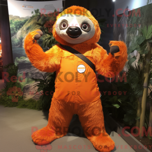 Maskotkarakter af en orange...