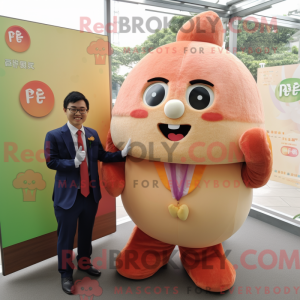 Maskot-karakter af en Peach...
