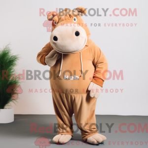 Mascot character of a Tan...