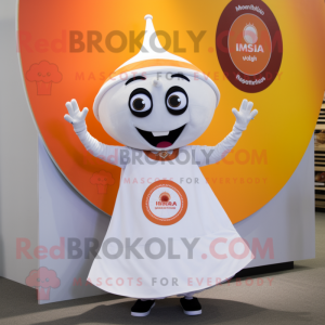 White Tikka Masala mascot costume character dressed with a Circle Skirt and Watches