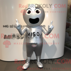 Maskot-karakter af en sølv...
