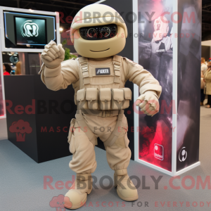 Mascot character of a Beige...
