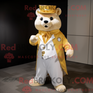 Maskot karakter af en guld...