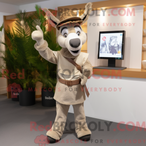 Mascot character of a Beige...