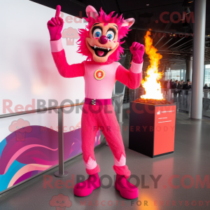 Mascot character of a Pink...