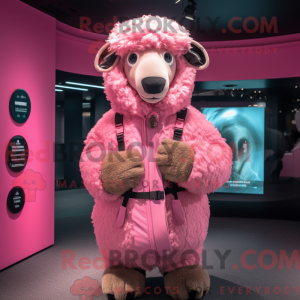 Mascot character of a Pink...