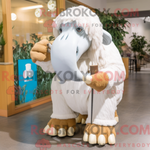 Maskotkarakter av en hvit...