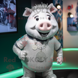 Silver Sow mascotte kostuum...