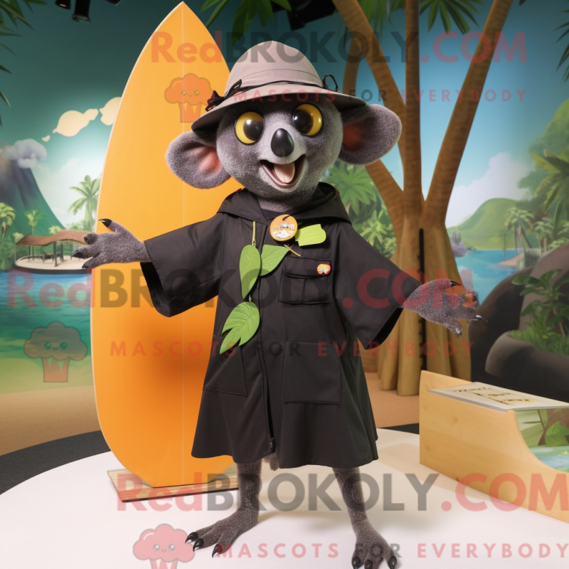 Maskottchen einer Olive Fruit Bat bekleidet mit einem einteiligen Badeanzug und Baskenmützen - RedBrokoly.com