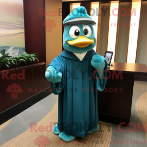 Mascot character of a Teal...
