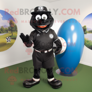 Zwarte golfbal mascotte...