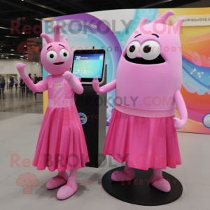 Pink Ray maskot kostume...