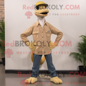 Mascot character of a Beige...