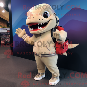 Mascot character of a Beige...