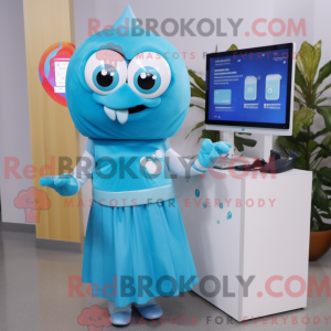 Mascot character of a Cyan...