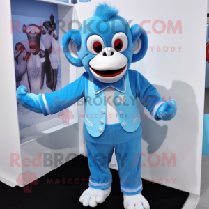 Sky Blue Monkey maskot...